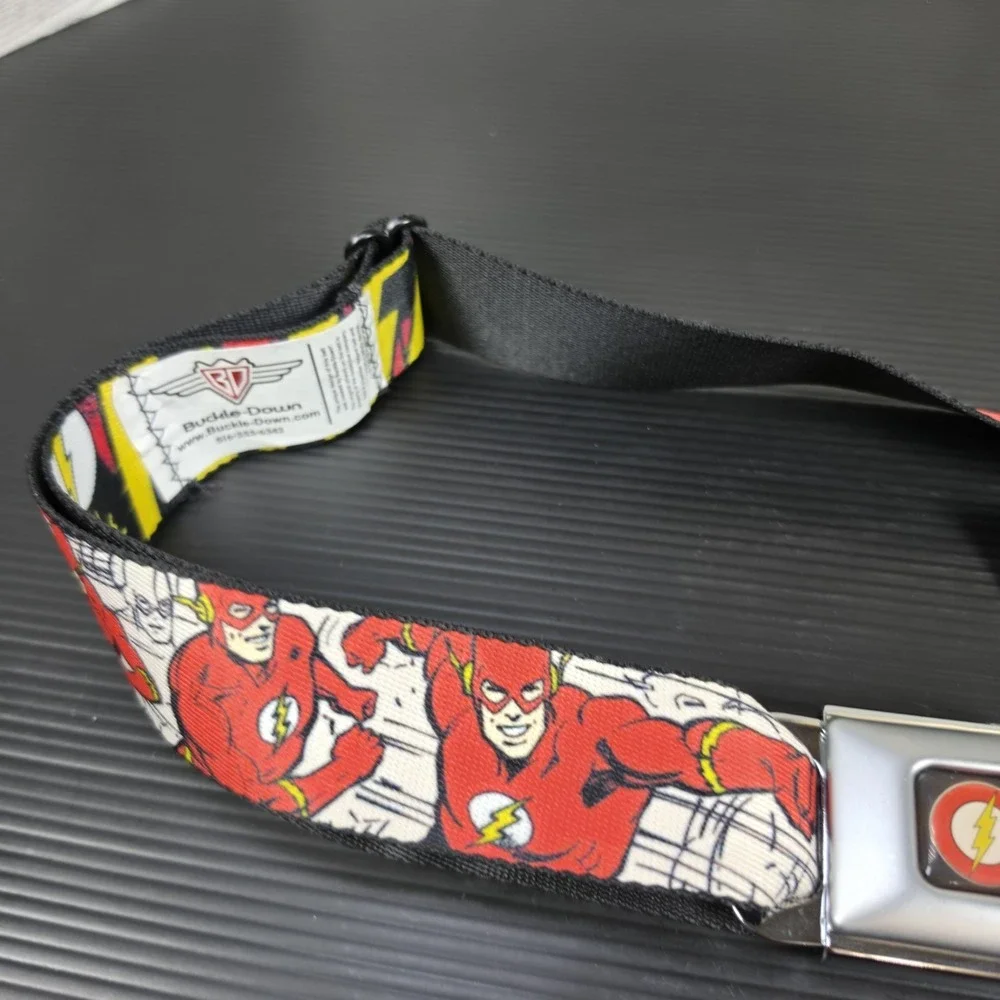 Buckle‎ Down Brand Belt Buckle Mens Women Kids DC Comics Flash Great Shape NWT